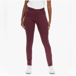 1822 Denim Women's Super Soft and Stretchy Premium  Skinny Jeans Burgundy 27